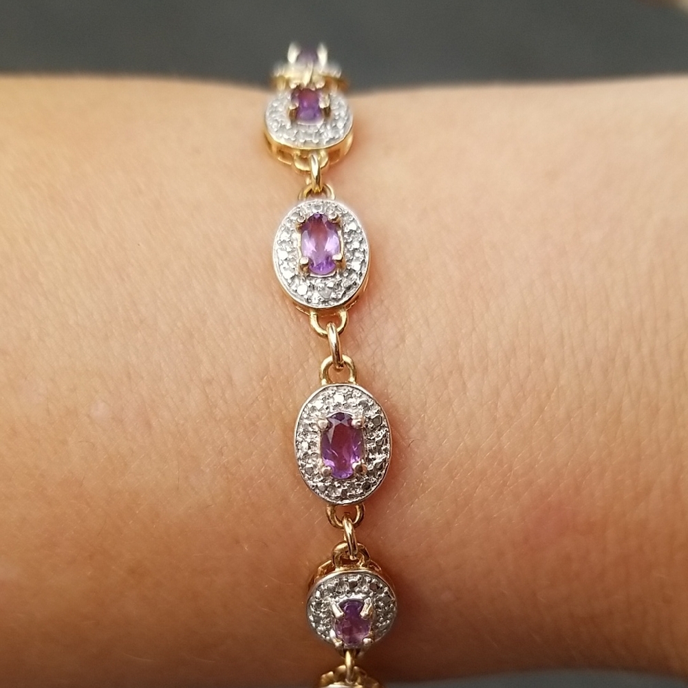 Amythyst & Diamond Bracelet